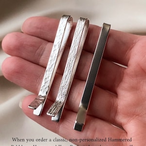 Handmade 4mm Sterling Silver Tie Bar/Tie Clip. Choose From Several Finishes. The Perfect Father's Day, Wedding Day, or Groomsmen Gift MTO. image 2