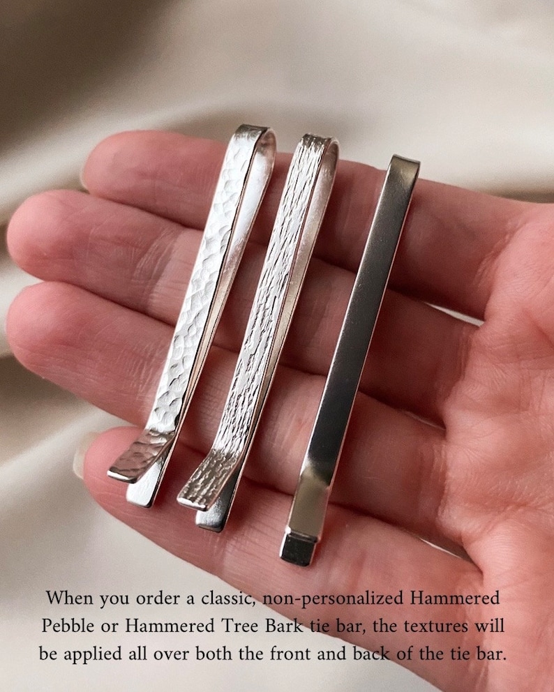 Handmade 4mm Sterling Silver Tie Bar/Tie Clip. Choose From Several Finishes. The Perfect Father's Day, Wedding Day, or Groomsmen Gift MTO. image 2