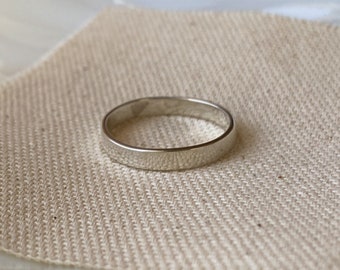 Last Chance: Size 6.5 Handmade Lightweight 3mm x 1mm Sterling Silver Band Ring. Gender Neutral Wedding Ring, Stacking Ring.