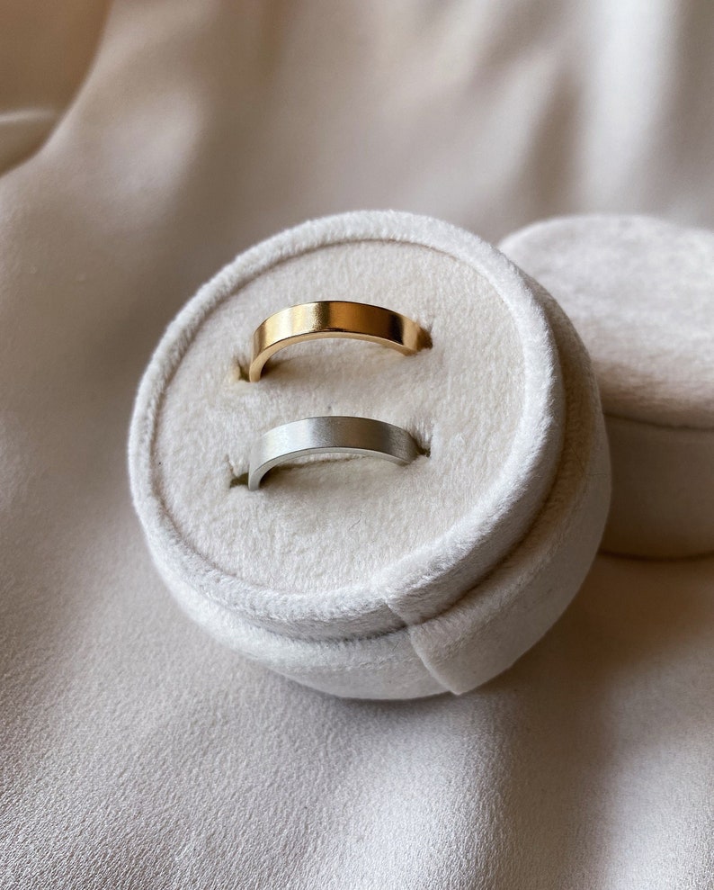 14k Gold or Sterling Silver Flat Wedding shops Band. Choose your width & finish! Customizable, Made to Order. Anniversary, Birthday, Holiday Gift