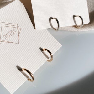 Sweet little everyday huggie hoop earrings hand made in 14k or sterling silver. The perfect everyday earring. Ready to ship holiday gifts image 3