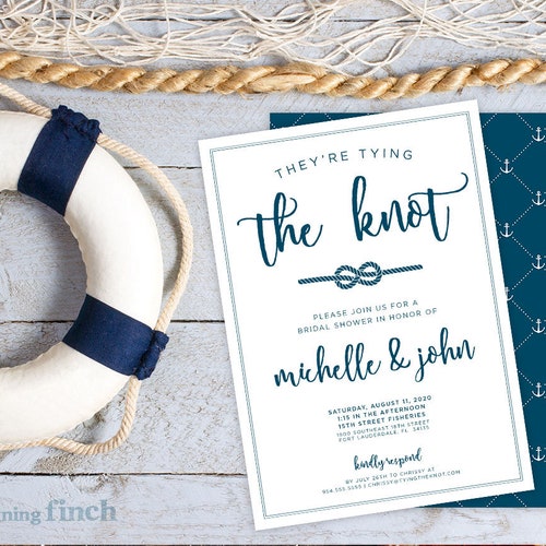 Bridal Shower Invitation Printable Nautical Wedding Shower - Etsy