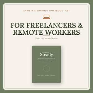 Cahier d'exercices sur l'anxiété pour les travailleurs indépendants et les travailleurs à distance, CBT Anxiety Journal + feuilles de travail sur le soulagement du stress, PDF à remplir et à imprimer