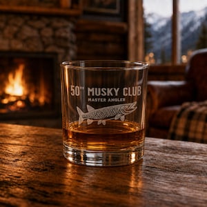 50" Musky Club Muskie Engraving Rocks Glass | 10oz