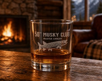 50" Musky Club Muskie Gravyrstenar Glas | 10oz