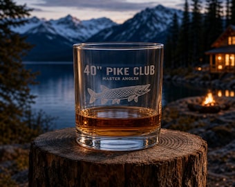 40" Pike Club Master Angler Northern Pike Rocks Glass