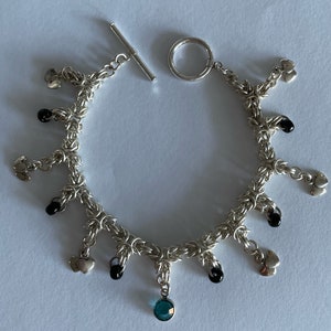 Beaded Byzantine Bracelet in Sterling Silver image 1