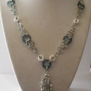 Glass Mesh Necklace in Sterling Silver