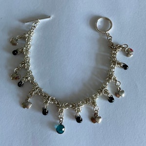 Beaded Byzantine Bracelet in Sterling Silver image 4