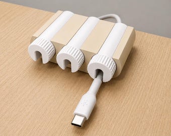 3D Printed Twist Lock Cable Holder | Desk Cord Organizer with 3M VHB Tape