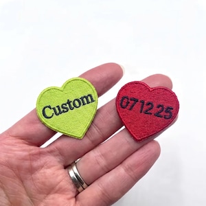 Custom Heart Date Patch, Personalized Embroidered Iron On Patch, Anniversary Name Applique
