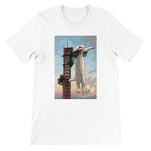 Long Cat SpaceX Rocket Meme Shirt, Funny Space Cat T-Shirt, Internet Meme Tee, Space Launch Cat Graphic, Nerd Gift image 5
