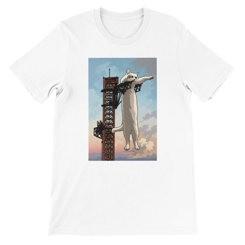 Long Cat SpaceX Rocket Meme Shirt, Funny Space Cat T-Shirt, Internet Meme Tee, Space Launch Cat Graphic, Nerd Gift image 5