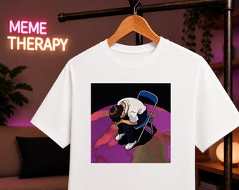 Shinji in a Chair Meme T-Shirt, Sad Anime Meme Shirt, Depressed Chair Meme Tee, Existential Crisis Shirt, Internet Meme T-Shirt