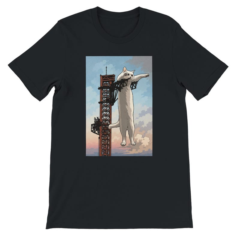 Long Cat SpaceX Rocket Meme Shirt, Funny Space Cat T-Shirt, Internet Meme Tee, Space Launch Cat Graphic, Nerd Gift image 7