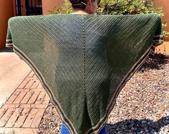 Oversized crochet shawl, Tweed green wrap with superwash merino, Outlander-inspired layer