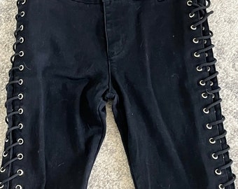 Vintage Lip Service Black lace up jeans 90s