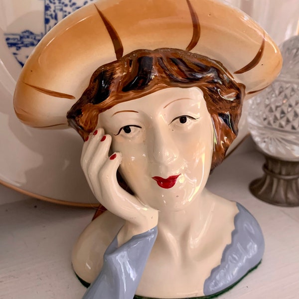 Vintage lady head figurine