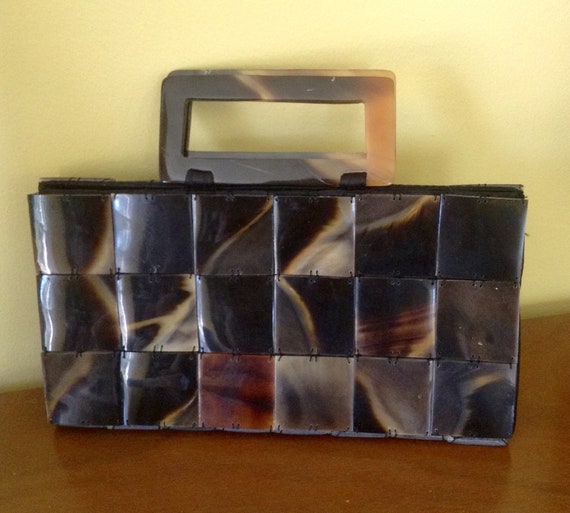 Vintage Lucite tile hand bag purse