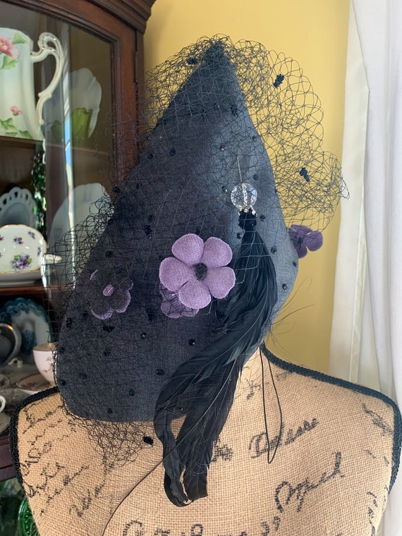 Vintage purple fascinator hat - image 5