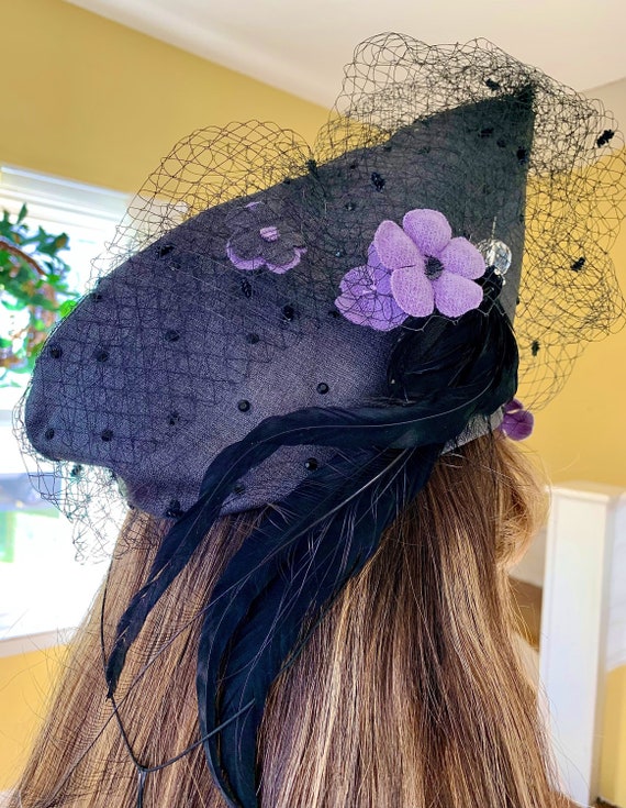 Vintage Purple Fascinator Hat - Etsy display picture 1