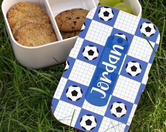 Gepersonaliseerde voetbalbento-lunchbox | Sportieve lunchbox voor kinderen