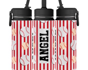 Gepersonaliseerde honkbal waterfles met naam | 590 ml mini sportfles, ideaal voor de start van het schooljaar of als kindercadeau
