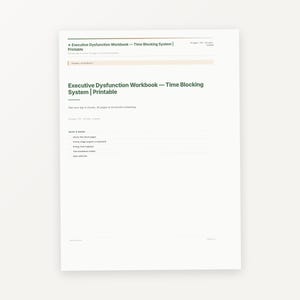 Uitvoerende disfunctie Tijdsblokkering | ADHD dagelijks uurschemaplanner afbeelding 2