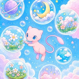 Bubble Mew Poster - Etsy
