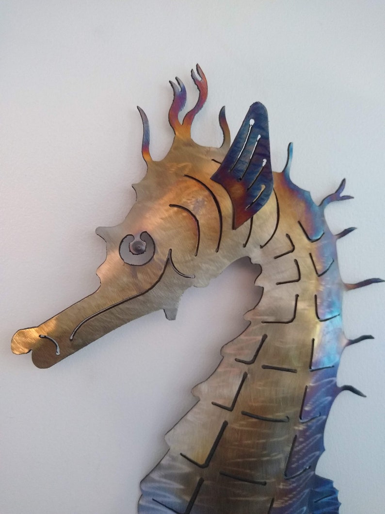 Large Seahorse Wall Metal Art Etsy