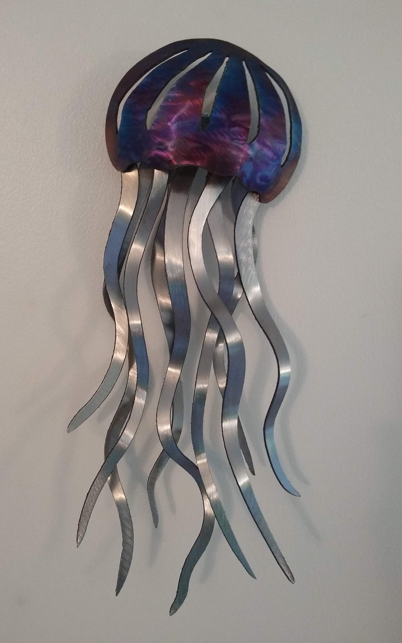 Medium Jellyfish Wall Metal Art Etsy