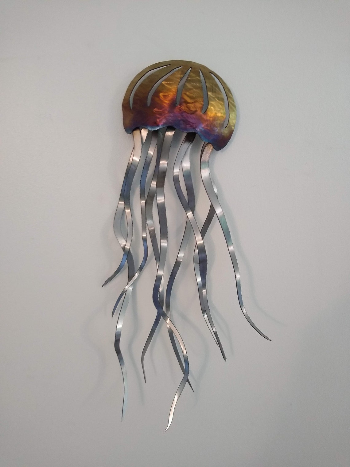 Large Jellyfish Wall Metal Art Etsy