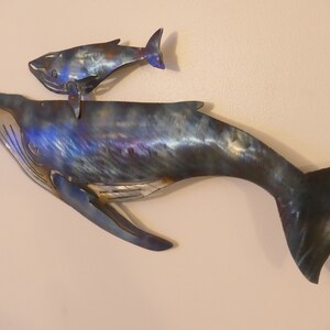 Humpback Whale and Calf Wall Metal Art image 2