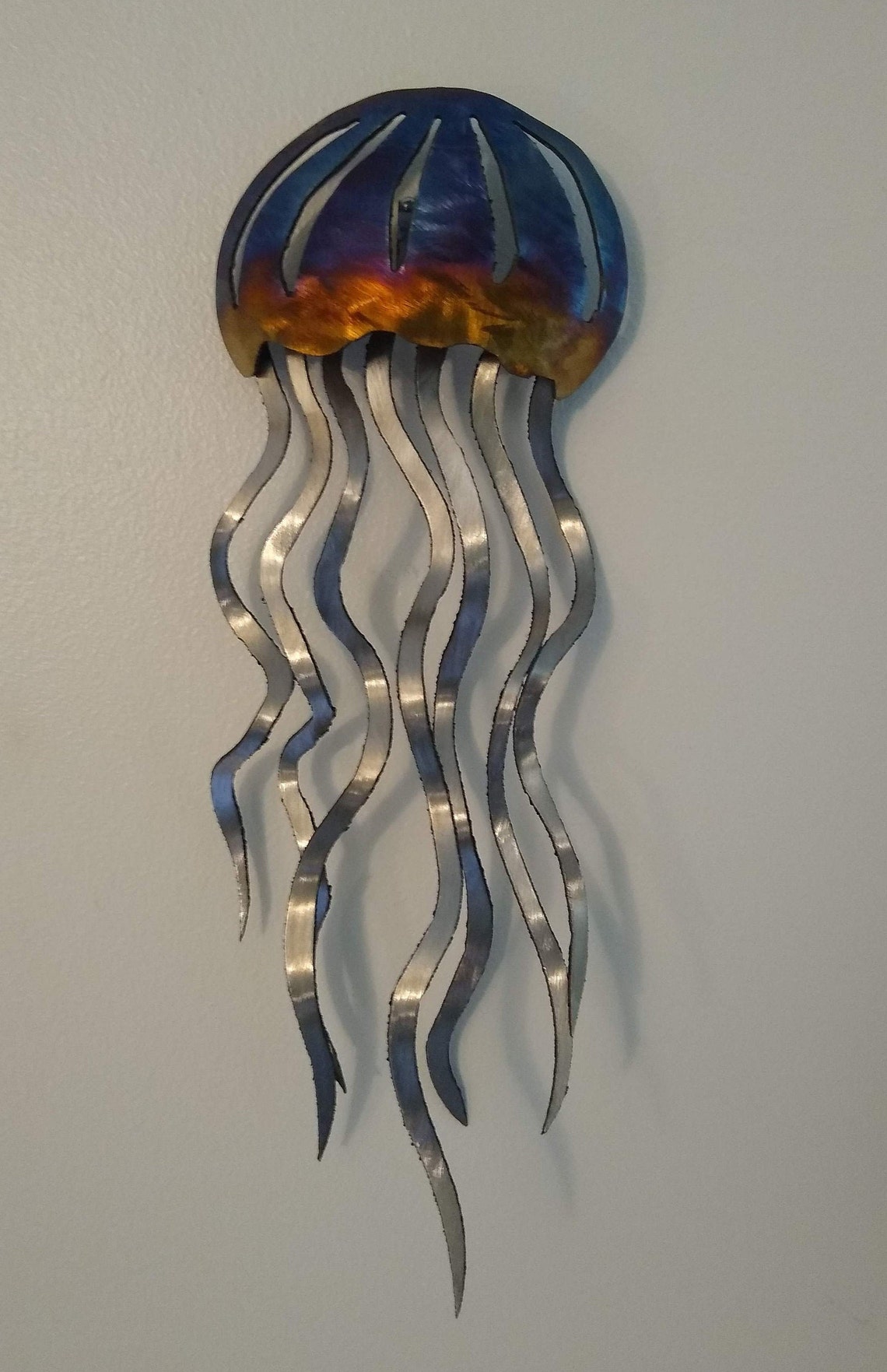 Jellyfish Wall Metal Art Etsy