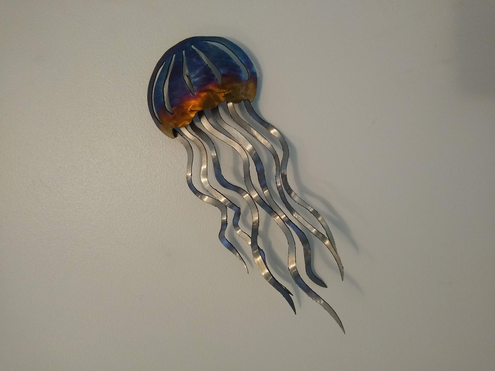 Jellyfish Wall Metal Art Etsy