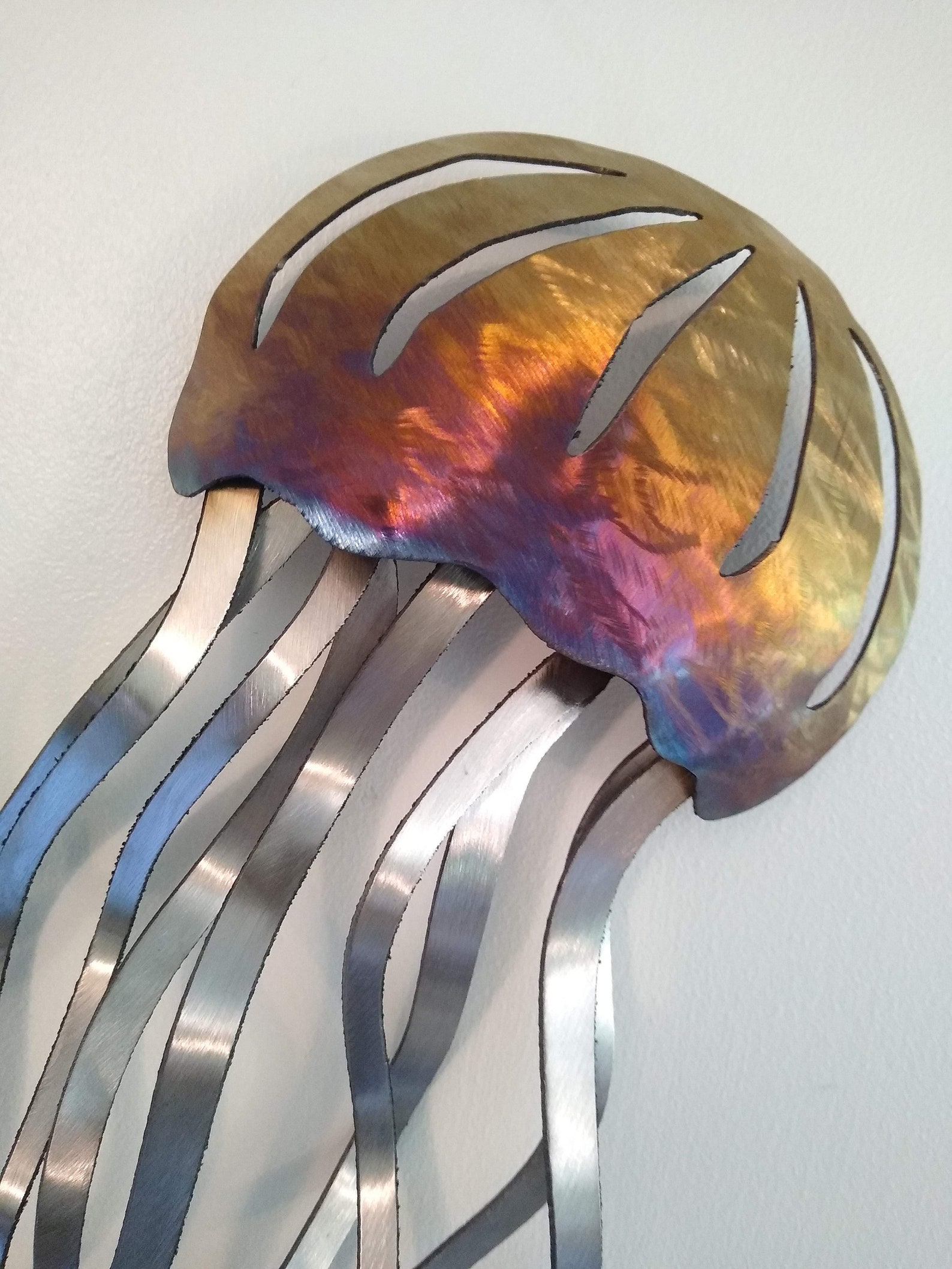 Large Jellyfish Wall Metal Art Etsy