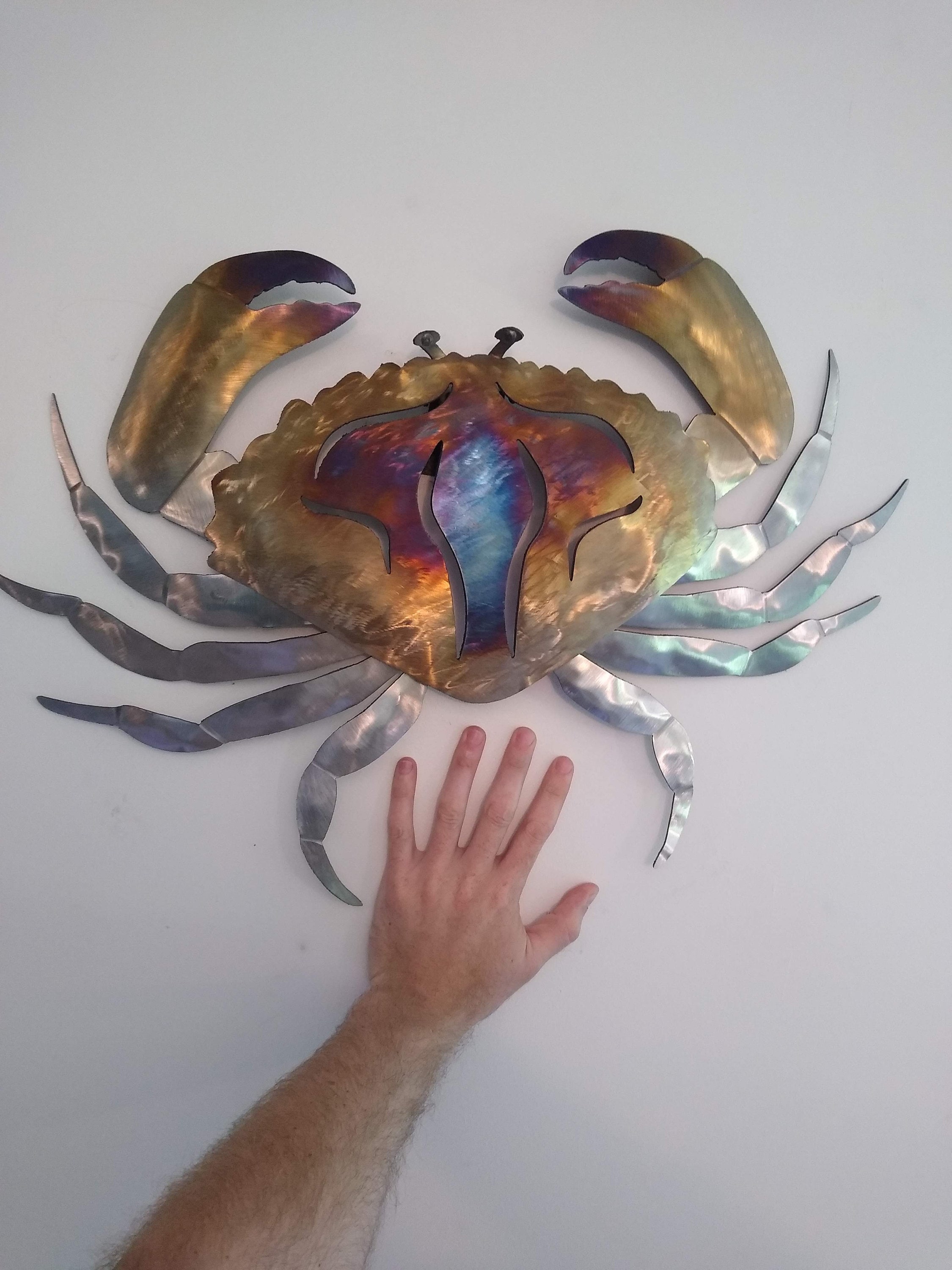 Large Crab Wall Metal Art Etsy