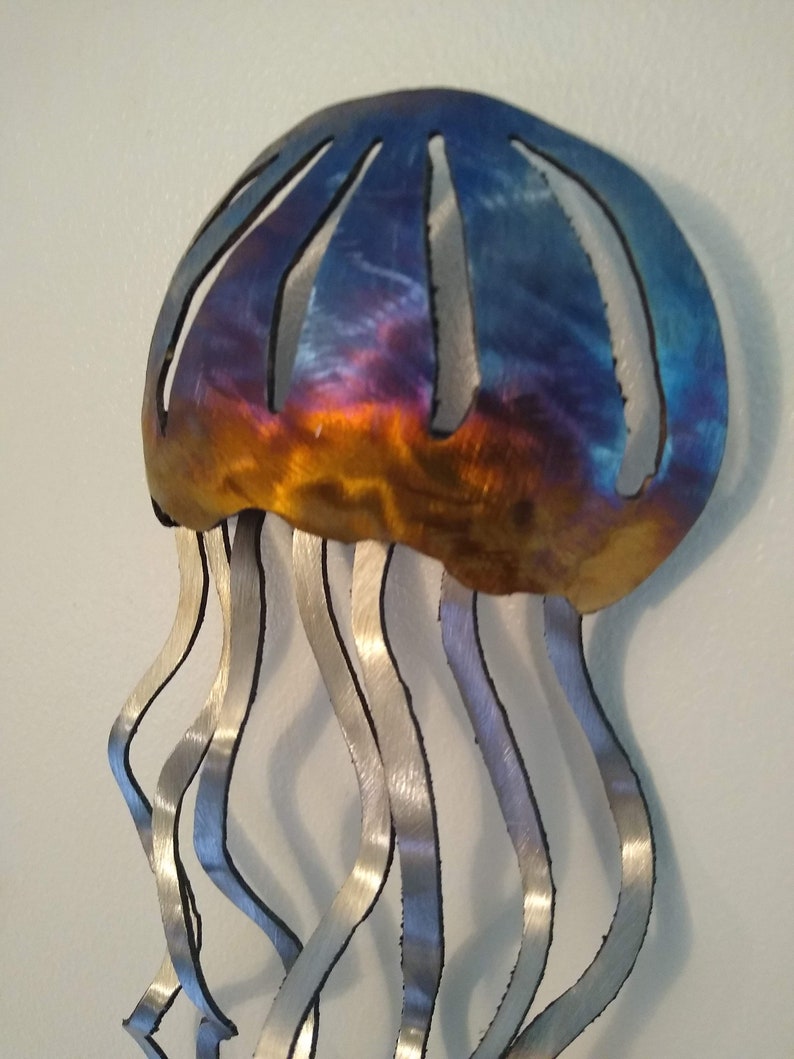 Jellyfish Wall Metal Art Etsy