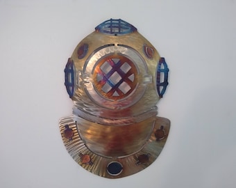 Diving Helmet Wall Metal Art- Large