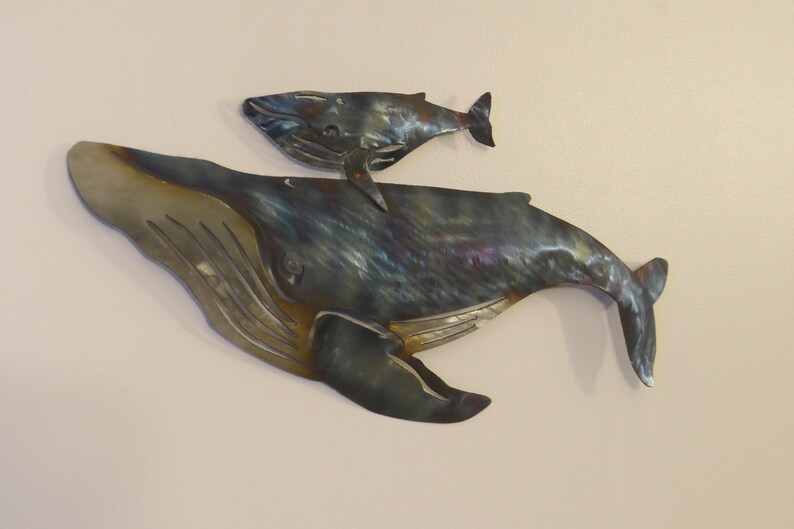 Humpback Whale and Calf Wall Metal Art image 3