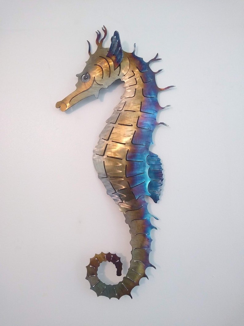 Large Seahorse Wall Metal Art Etsy