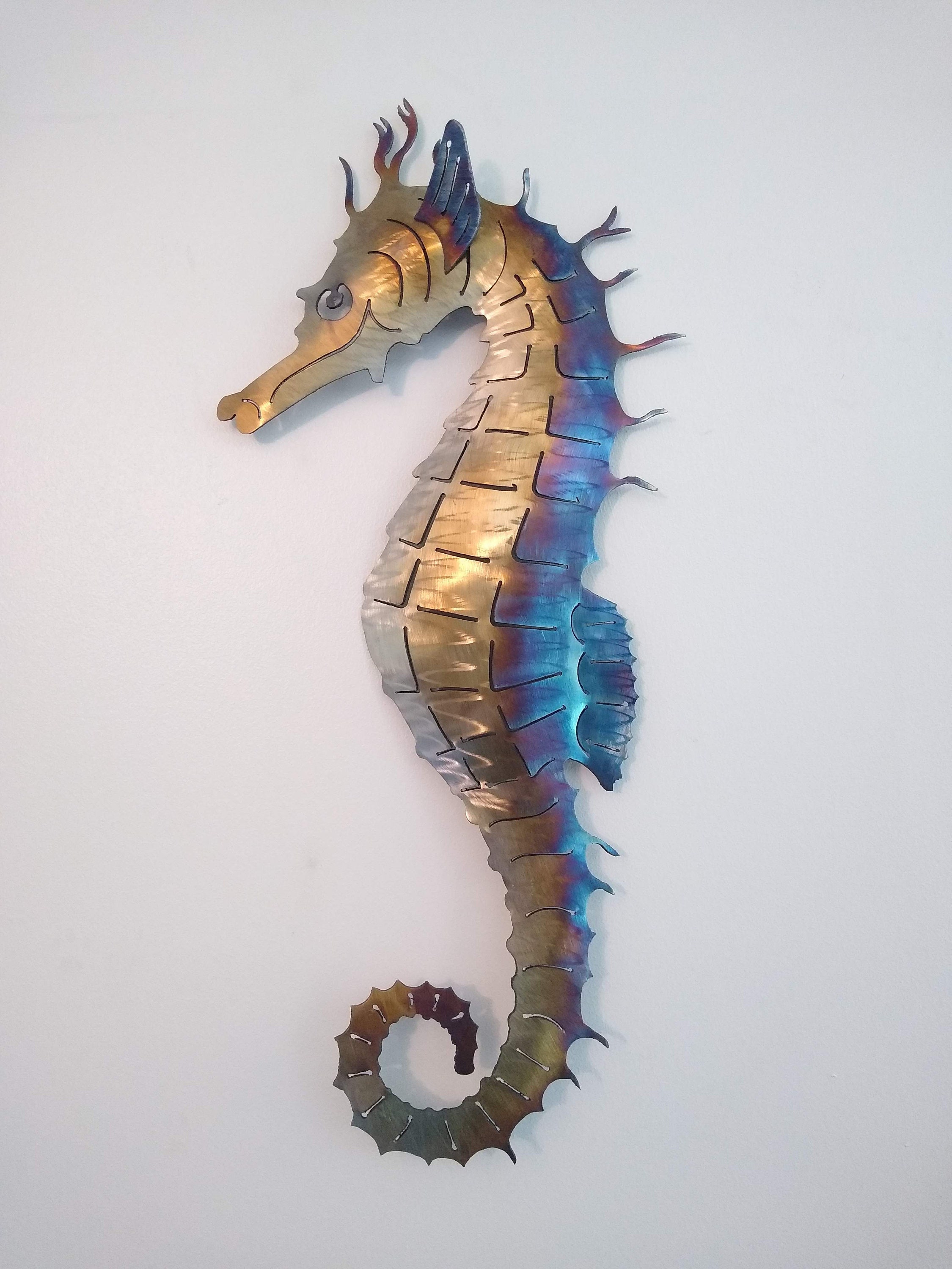 Large Seahorse Wall Metal Art Etsy