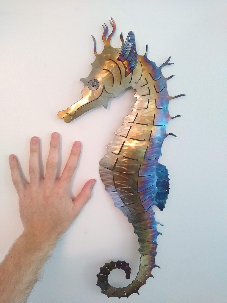 Large Seahorse Wall Metal Art Etsy