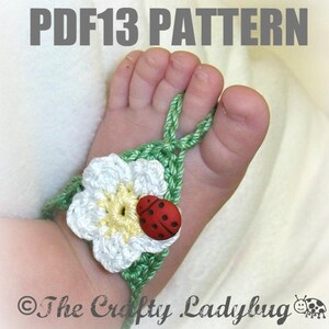 Flower barefoot sandals  - crochet pattern for babies and toddlers - PDF13