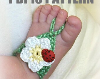 Flower barefoot sandals  - crochet pattern for babies and toddlers - PDF13