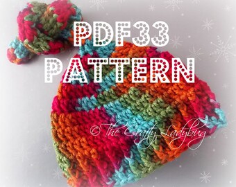 Patrón de gorro de duendecillo anudado a crochet - 5 tamaños - desde recién nacido hasta 24 meses - Descarga instantánea PDF33