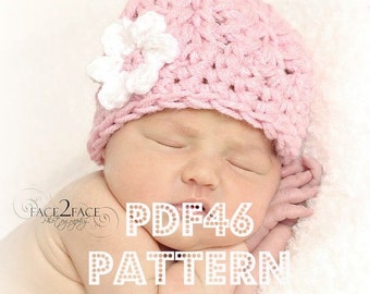 Chunky cluster hat crochet pattern - newborn to 12 months sizes - PDF46 digital download