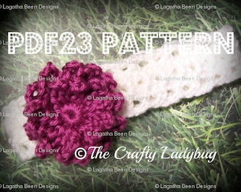 Loopty Loop flower headband pattern - PDF23 - Newborn to adult sizes