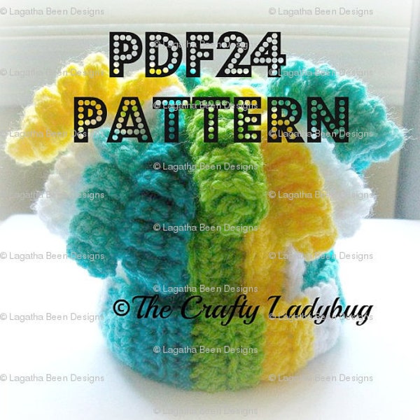 Super Silly Curly Q crochet hat pattern - newborn to adult sizes - PDF24