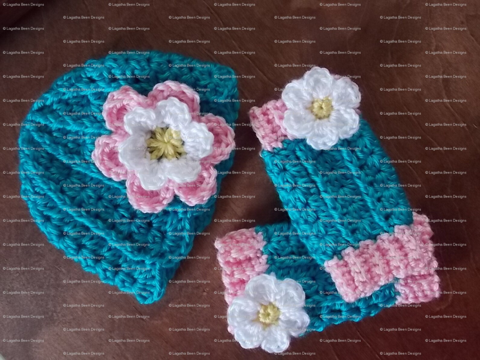 Hat and Leg Warmer Crochet Pattern Set PDF47 and Pdf47a Digital